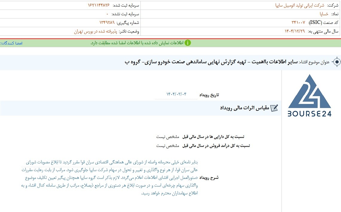 «خساپا» متوقف شد