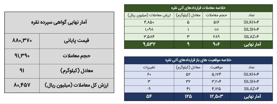 معامله ۱۰۰ کیلوگرم شمش نقره در بورس کالا