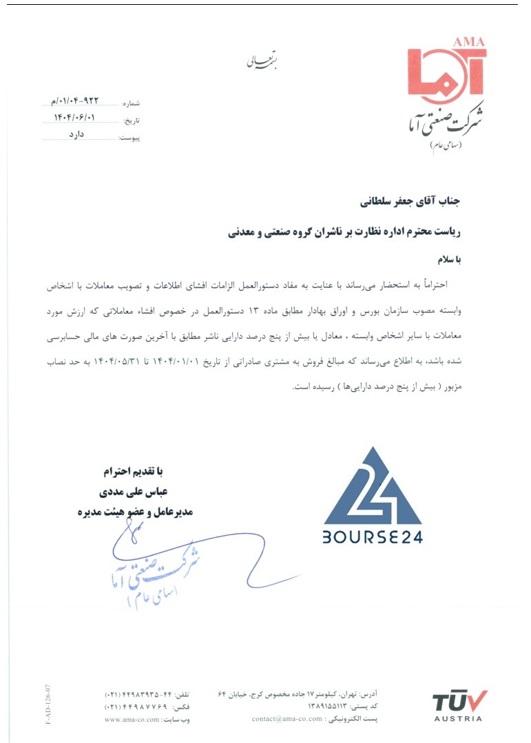 «آما» معاملات با اشخاص وابسته معادل ۶ درصد داراییها را افشا کرد