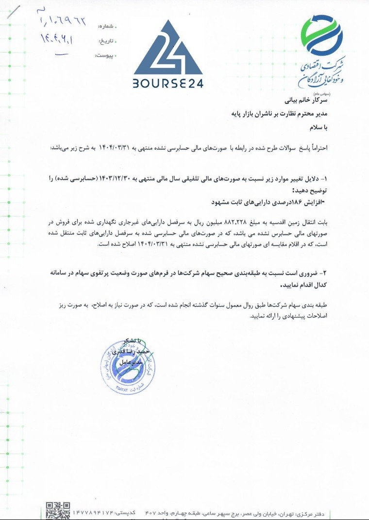 شفاف‌سازی «خودکفا» درباره تغییرات سود سرمایه‌گذاری