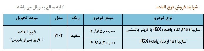 فروش فوری وانت سایپا ۱۵۱ با قیمت جدید