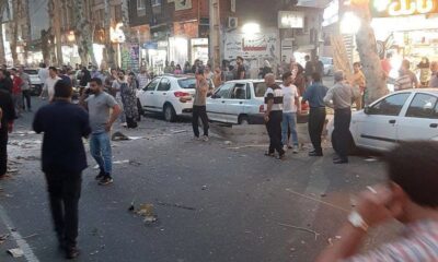 انفجار و آتش‌سوزی در خیابان باهنر رشت + فیلم